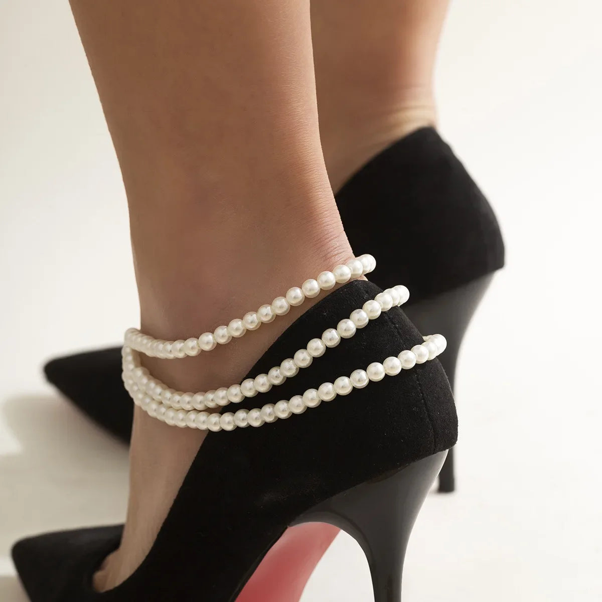 Bohemian Imitation Pearl Anklet
