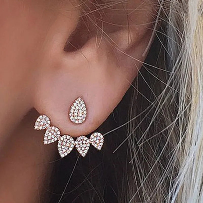 Korean Cute Water drop Stud Earrings For Women Girls crystal Geometric Small Earring Fashion Ear Jewelry Accessories