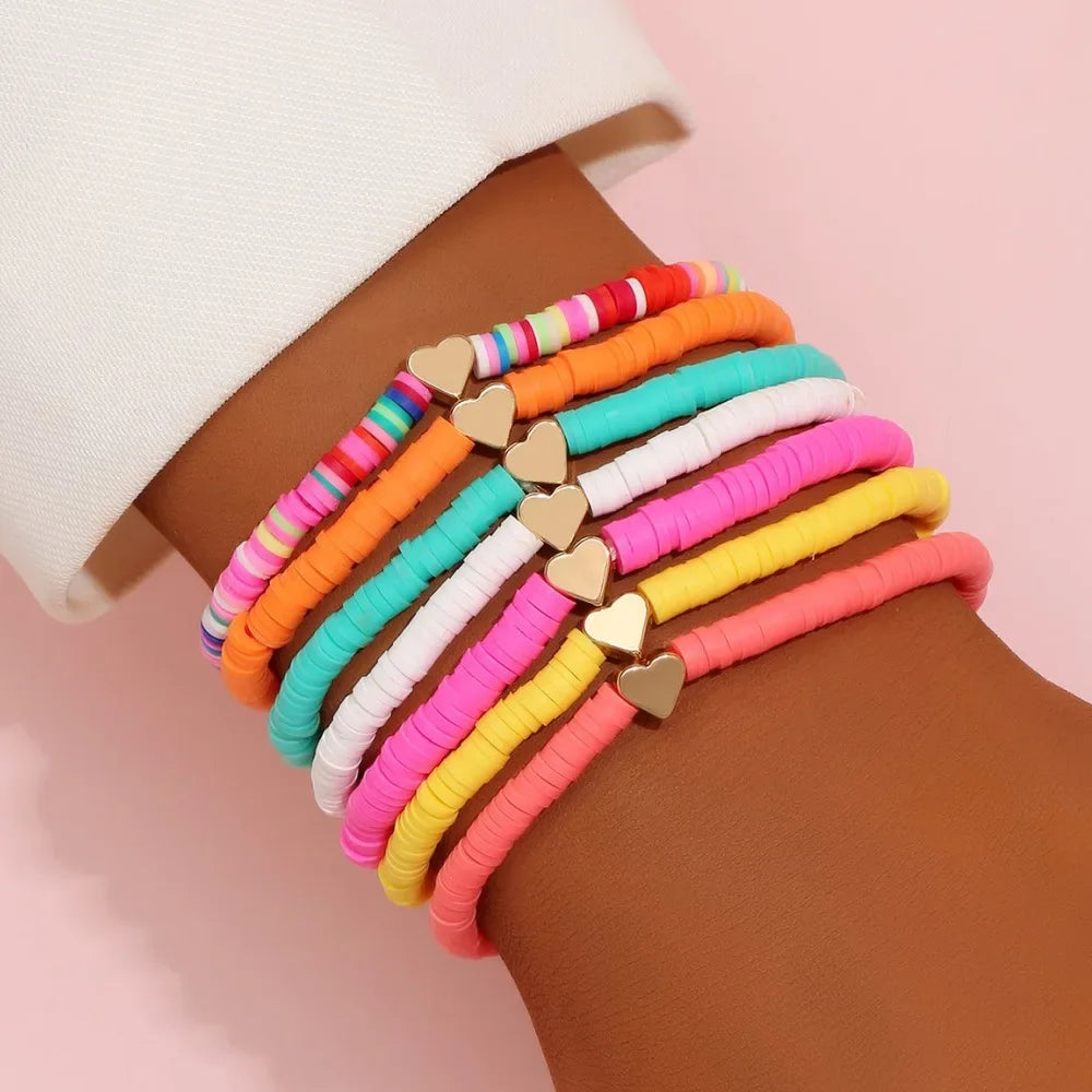 Bohemian Rainbow Stackable Bracelets Set