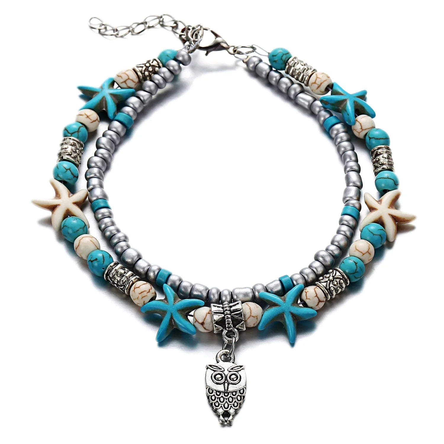 Tree of Life Anklets For Women Turtle Shell Starfish Elephant Ankle Bracelet Multilayer Chain On Leg Foot Boho Summer Jewelry