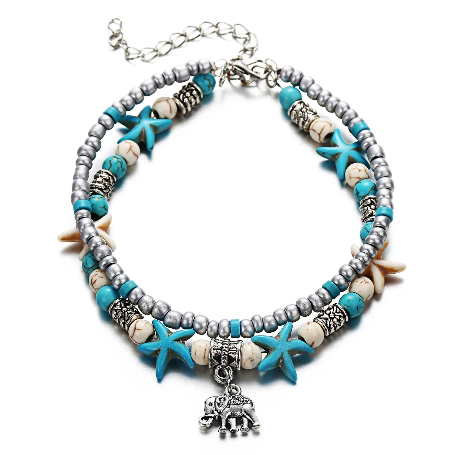 Tree of Life Anklets For Women Turtle Shell Starfish Elephant Ankle Bracelet Multilayer Chain On Leg Foot Boho Summer Jewelry