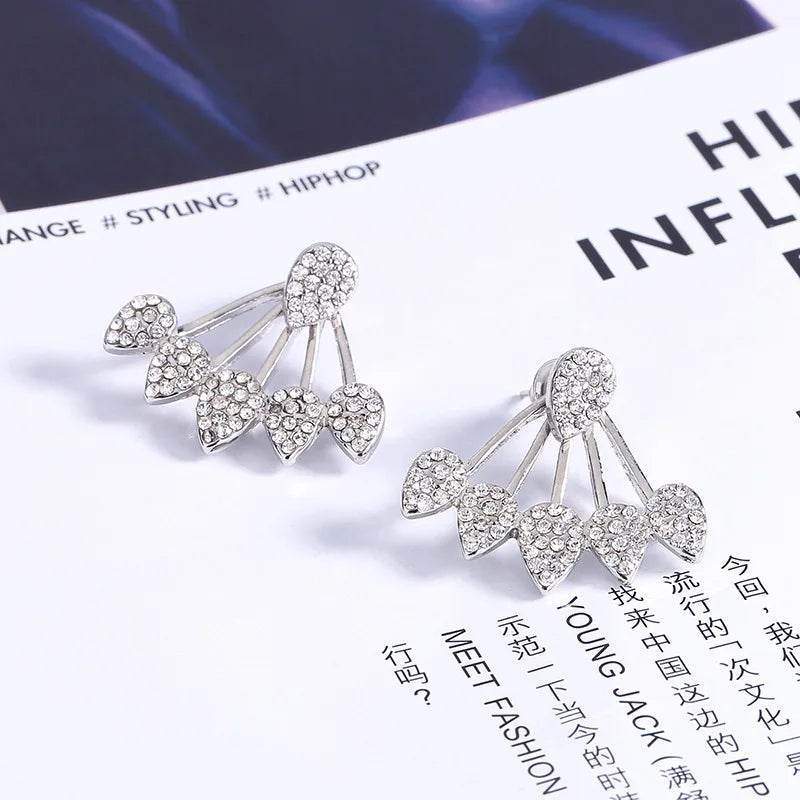 Korean Cute Water drop Stud Earrings For Women Girls crystal Geometric Small Earring Fashion Ear Jewelry Accessories
