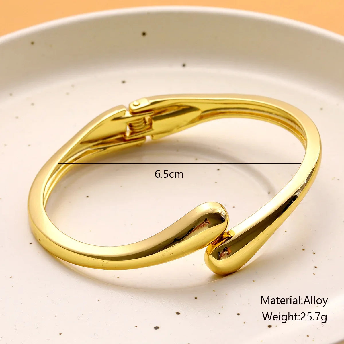 Simple Teardrop Shaped Bangle For Women Creative Gold Silver Color Adjustable Cuff Open Bracelet Girls Fashion Jewelry