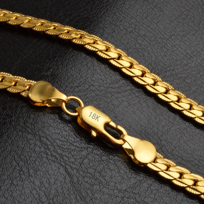 5MM Miami Cuban Link Chain Necklaces For Women 18-24 inches Choker Gold Color Necklace Fashion Jewelry Gift
