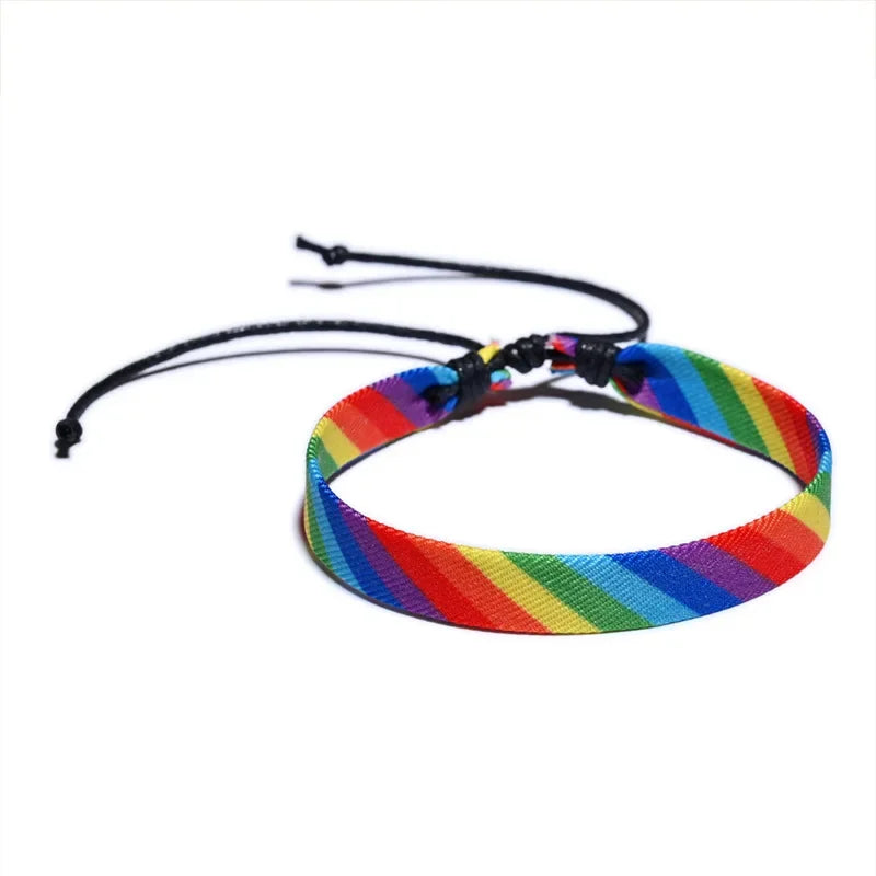 Rainbow LGBT Pride Bracelet Set For Couples Lesbian Women Relationship Matching Bracelets Men Gay Rope Chain Jewelry Accessories