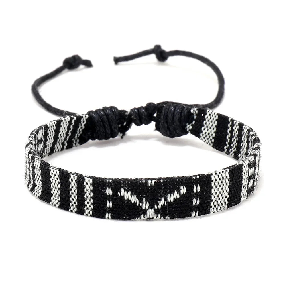 12Pcs Bohemia Colorful Bracelet Set For Women Nepal Ethnic Fabric Braided Rope Adjustable Bangle Men Fashion Summer Jewelry