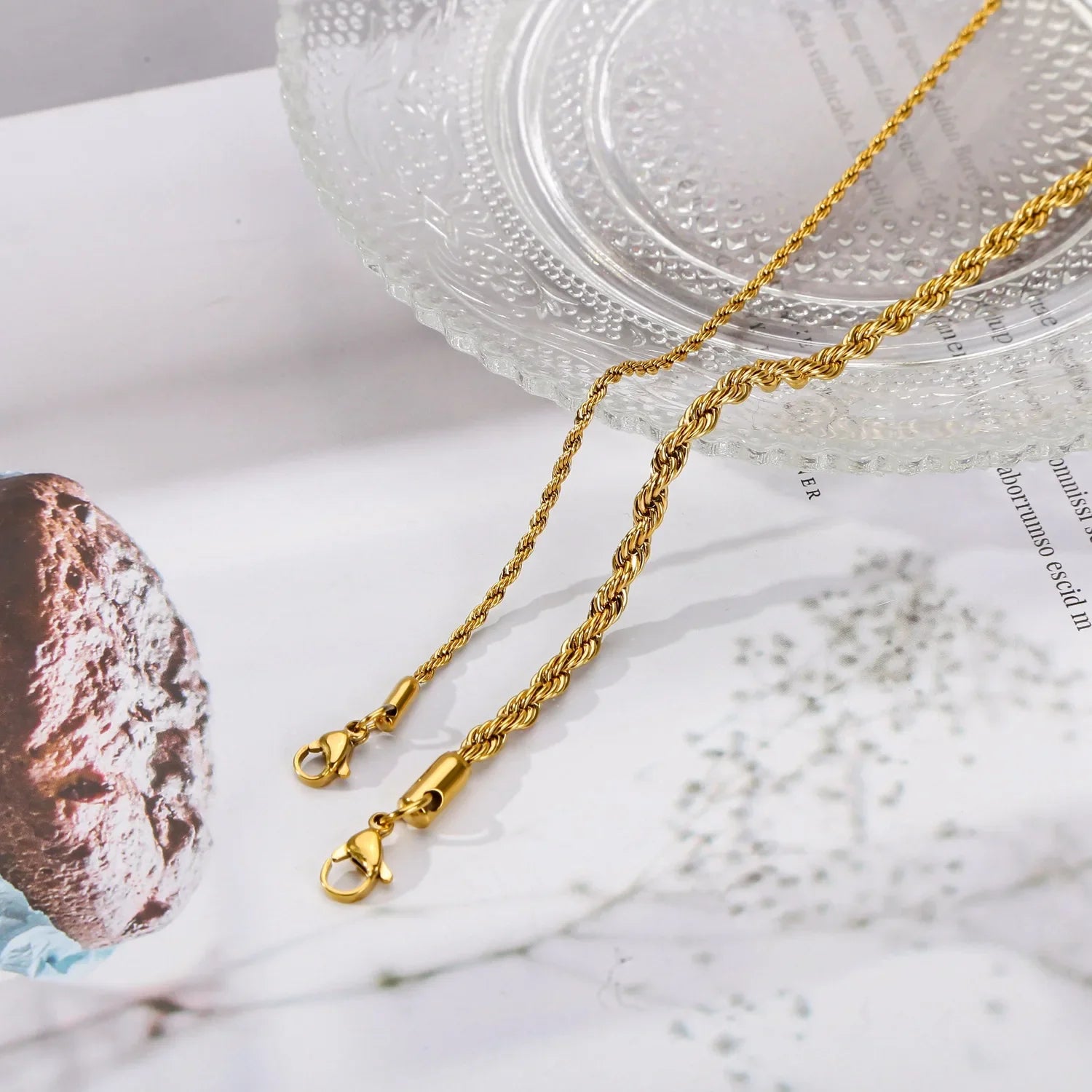 2-5MM Stainless Steel Bracelet For Women Men Gold Color Twist Rope Chain Bangle With Extended Chain Waterproof Party Jewelry